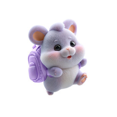 Adorable 3D Render of a Fluffy Hamster with Backpack Ready for Adventure