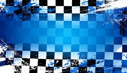 Blue racing checkered flag background - great for digital content