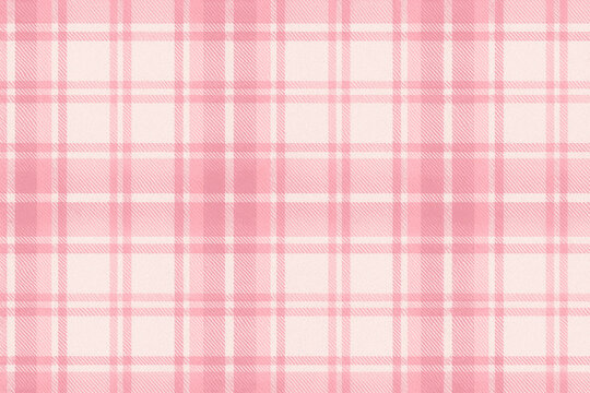 Seamless Pink Plaid Fabric Pattern – Light, Dark Pink and White Checkered Textile Background