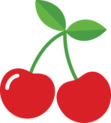 cherries  vector on white background  .eps