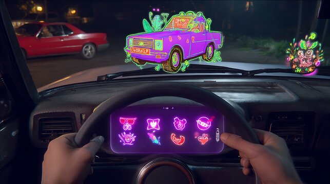 Augmented reality car interface illustration