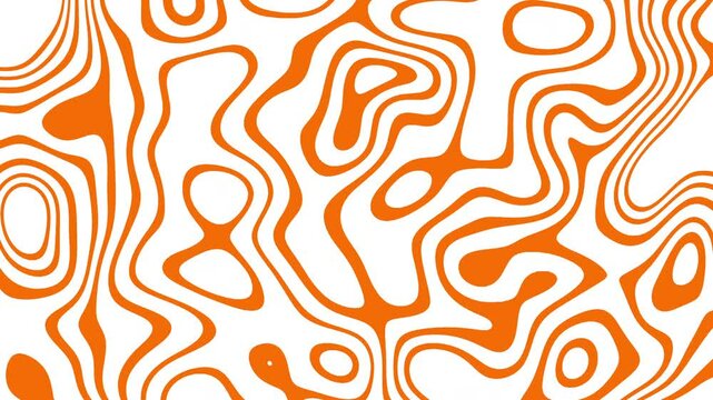Abstract topography orange lines pattern on white background. Suitable for backgrounds, digital designs, wallpapers, and vibrant themed projects.