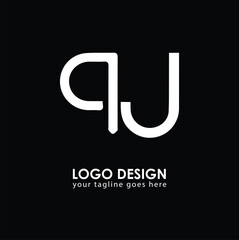 QJ QJ Logo Design, Creative Minimal Letter QJ QJ Monogram