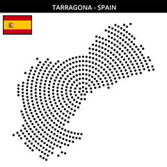 Fototapeta premium Big circular dotted map of tarragona in Spain