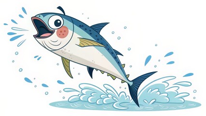 Rainbow-Hued Tuna with Spiky Yellow Fins and Playful Aesthetic