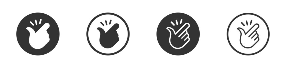 Finger snap vector icons set. Easy vector signs set. Finger snap icon