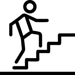 Simple Line Icon Depicting a Person Struggling Possibly with Overwork Stress Mental Health or Facing Challenges Available in Vector Format for