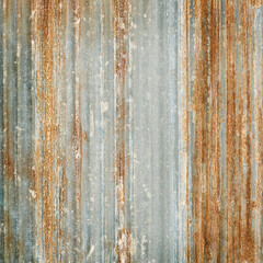 Old zinc wall texture background, rusty on galvanized metal panel sheeting.