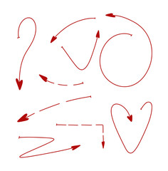 Arrows with different shapes and directions, minimalist design arrow set