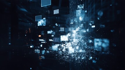 Abstract digital data visualization network landscape