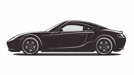 Obraz premium Black Car Icon Silhouette Vector Illustration for Auto Concept