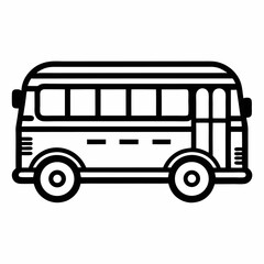 Bus vector line art white background