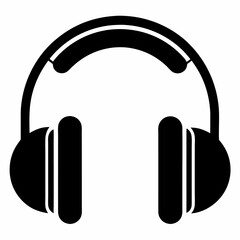 Head phone vector line art white background