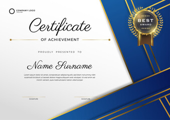 Elegant black and gold certificate template