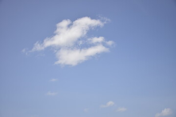 Bright Sky with Scattered Fluffy Clouds