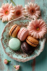 Obraz premium マカロン ガーベラ