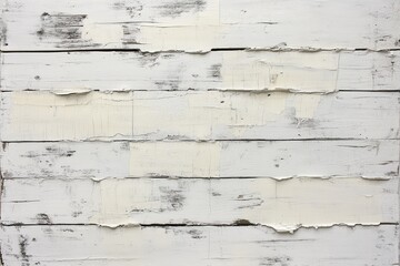 Obraz premium Weathered white wooden planks with peeling paint.