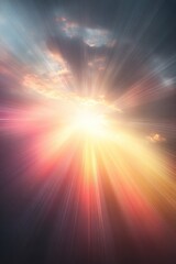 Fototapeta premium Dramatic sunset with sun rays