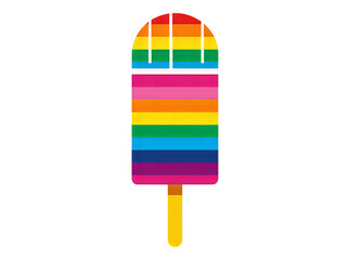 Rainbow popsicle summer treat colorful dessert icon, On Transparent Background, Png