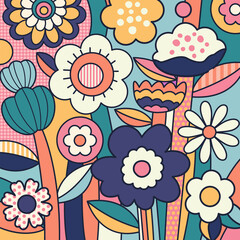 Flower pop-art geometric colourful. Color splash abstract background for design.
