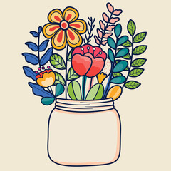 Flower and leaves  ine art drawing with beautiful