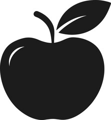 Apple silhouette vector illustration on transparent background