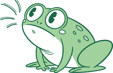 Adorable Green Frog Cartoon Illustration with Transparent Background Perfect for Children's Books Websites and App Designs
