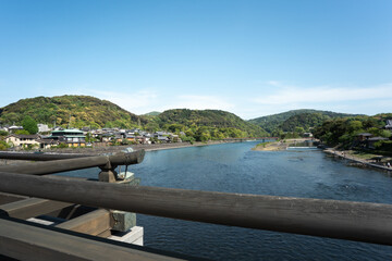 View of the Uji River from Uji Bridge in Uji, Kyoto Prefecture, Spring 2025