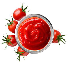tomato sauce in a bowl on transparent background