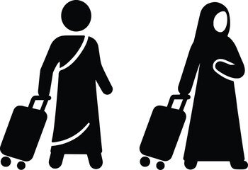 Travelers Vector Illustration Diverse Women with Suitcases