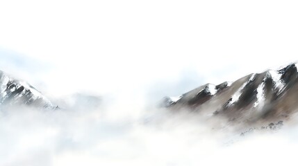 Mountains shrouded in mist mysterious landscape