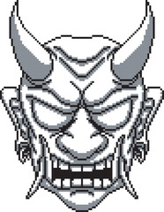Japanese mask oni no background shading