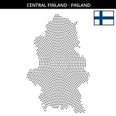 Fototapeta premium Medium circular dotted map of central-finland in Finland