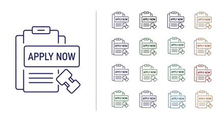 Apply Now Button Icon Set Versatile Vector Illustrations for Websites and Applications
