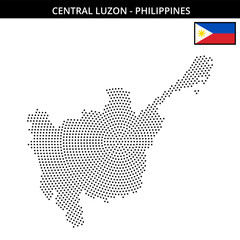 Medium circular dotted map of central-luzon in Philippines