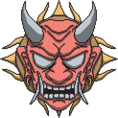 Japanese mask oni one background color