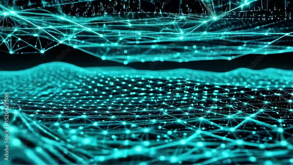 Poster Abstract Teal Network: Dynamic Light Grid Animation