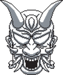 Japanese hannya oni mask no background shading