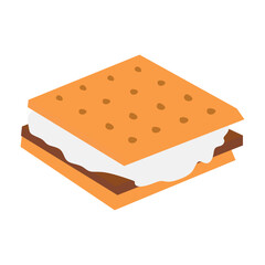 Vector illustration of a smore on white background.
