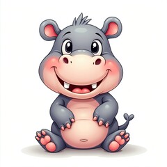 Naklejka premium hippo, illustration