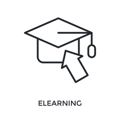 Elearning Icon Outline Style. Vector Illustration For Graphic Design