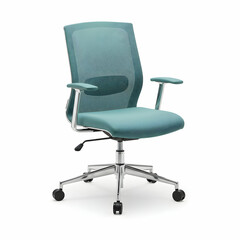 Fototapeta premium A silver adjustable wrench with a textured grip and a hole at the end of the handle on white