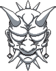 japanese oni mask one background design shading