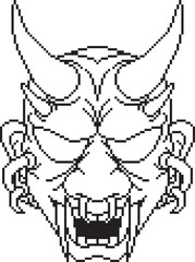 japanese mask oni scary no background line