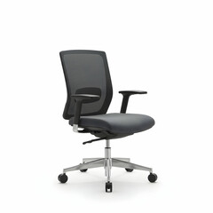 Fototapeta premium A shiny metal adjustable wrench with a hole at the end of the handle laying on a white surface