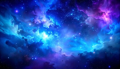 Cosmic Nebula: A Celestial Tapestry of Blues and Purples