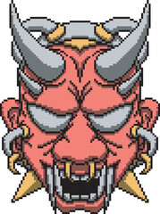 japanese mask oni cyber scary color
