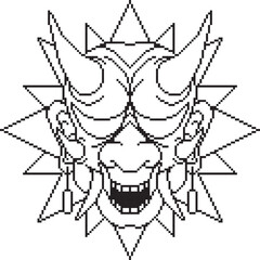 oni mask japanese scary one background line