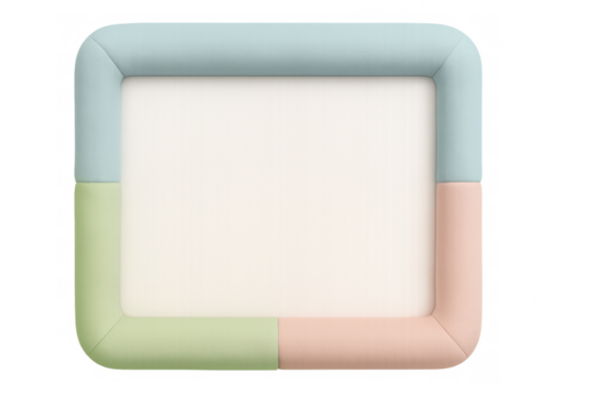 Soft-edged pastel border framing transparent background, providing clean visual space for graphic design and creative content placement