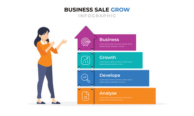 Business Sales Growth Infographic Template – Revenue and Performance Chart